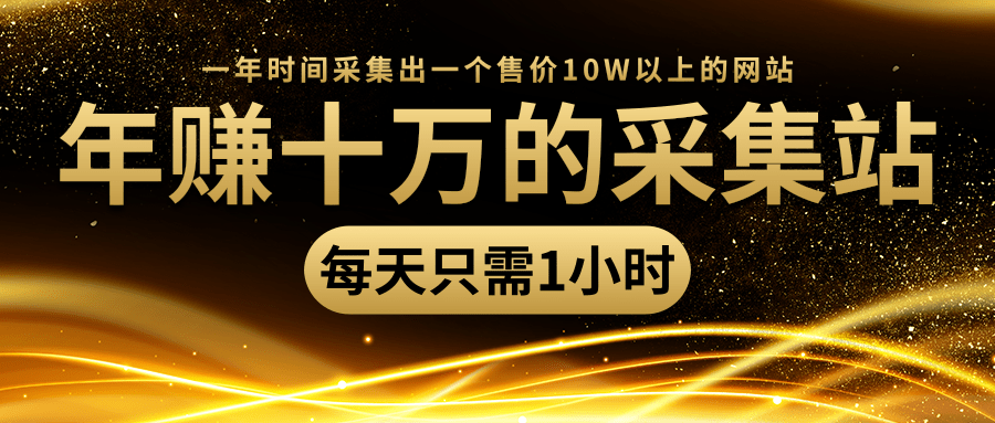 年赚十万的采集站，每天却只需要1小时，一年时间采集出一个售价10W以上的网站-大兵轻创资源库