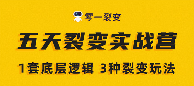 《5天裂变实战训练营》1套底层逻辑+3种裂变玩法，2020下半年微信裂变玩法-大兵轻创资源库