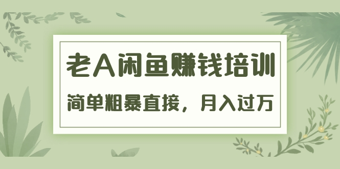 《老A闲鱼赚钱培训》简单粗暴直接，月入过万真正的闲鱼战术实课（51节课）-大兵轻创资源库