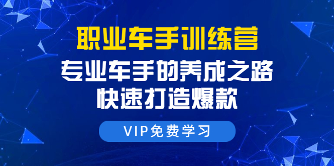 职业车手训练营：专业车手的养成之路，快速打造爆款（8节-无水印直播课）-大兵轻创资源库