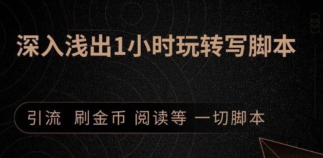 引流脚本实战课：1小时深入浅出视频实操讲解，教你0基础学会写引流脚本-大兵轻创资源库