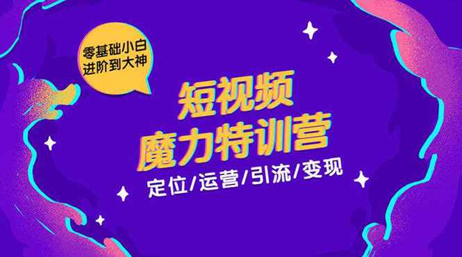 零基础小白进阶到大神《短视频魔力特训营》定位-运营-引流-变现-大兵轻创资源库