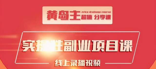黄岛主实操性小红书副业项目，教你快速起号并出号，万粉单价1000左右-大兵轻创资源库