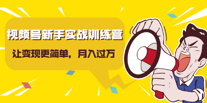 视频号新手实战训练营，让变现更简单，玩赚视频号，轻松月入过万-大兵轻创资源库