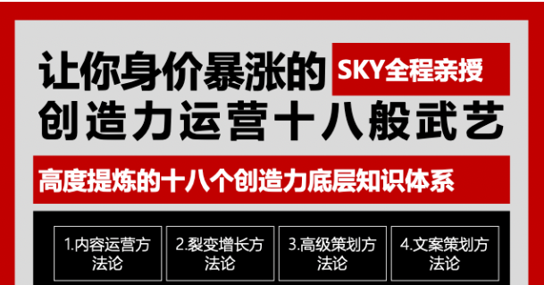 让你的身价暴涨的创造力运营十八般武艺 高度提炼的18个创造力底层知识体系-大兵轻创资源库