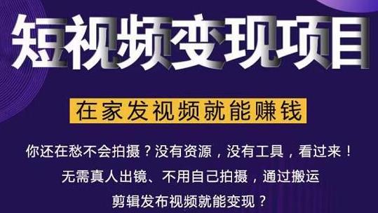 在家也能操作的短视频赚钱项目，无需真人，不用拍摄，纯搬运月入2到5万-大兵轻创资源库