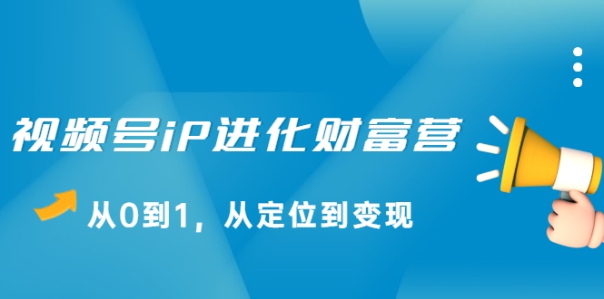 视频号iP进化财富营，从0到1，从定位到变现赚钱（价值1577元）-大兵轻创资源库