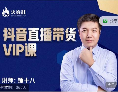锤十八-抖音直播带货VIP课，专注直播带货有效盈利模式-大兵轻创资源库