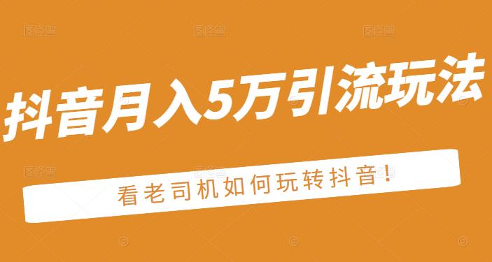 老古董·抖音月入5万引流玩法，看看老司机如何玩转抖音(附赠：抖音另类引流思路)-大兵轻创资源库