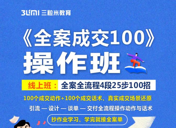 《全案成交100》全案全流程4段25步100招，操作班-大兵轻创资源库