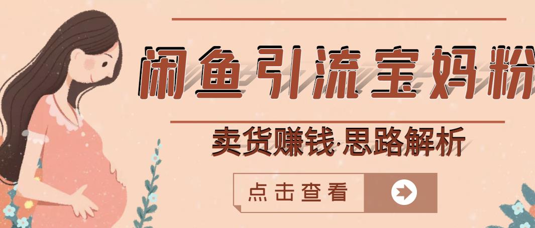 闲鱼引流宝妈粉+卖货赚钱一个月收益30000+（实操视频教程）-大兵轻创资源库