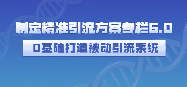 制定精准引流方案专栏6.0，0基础打造被动引流系统-大兵轻创资源库