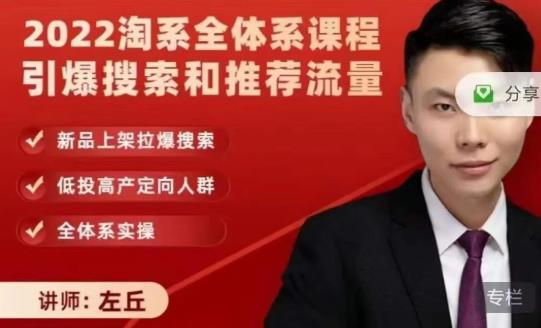 2022淘系全体系课程引爆搜索和推荐流量，新品上架拉爆搜索-大兵轻创资源库