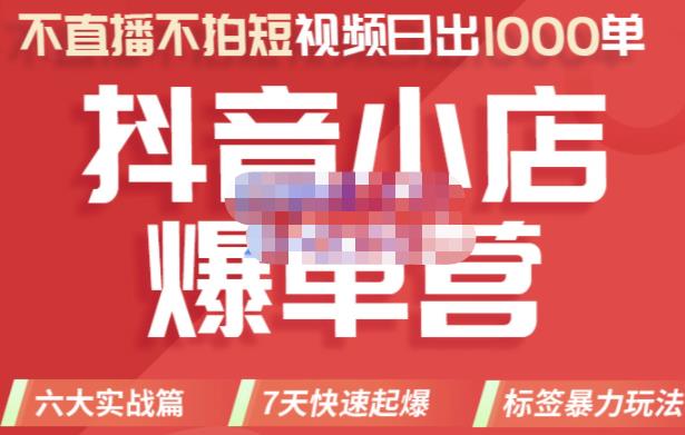 推易电商·2022年抖音小店爆单营，不直播、不拍短视频、日出1000单，暴力玩法-大兵轻创资源库