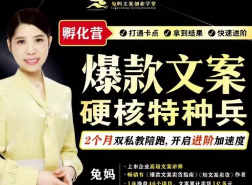 兔妈·爆款文案硬核特种兵孵化营，实现了每个月2000-30000+的副业增收-大兵轻创资源库