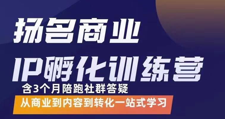 杨名商业IP孵化训练营，从商业到内容到转化一站式学 价值5980元-大兵轻创资源库