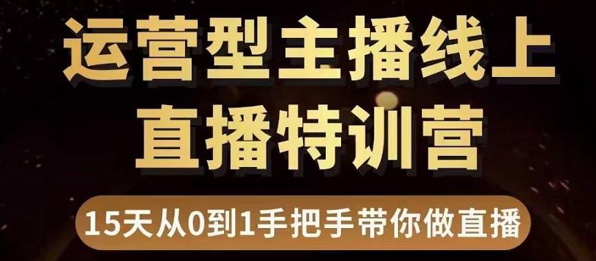 直播电商运营型主播特训营，0基础15天手把手带你做直播带货-大兵轻创资源库