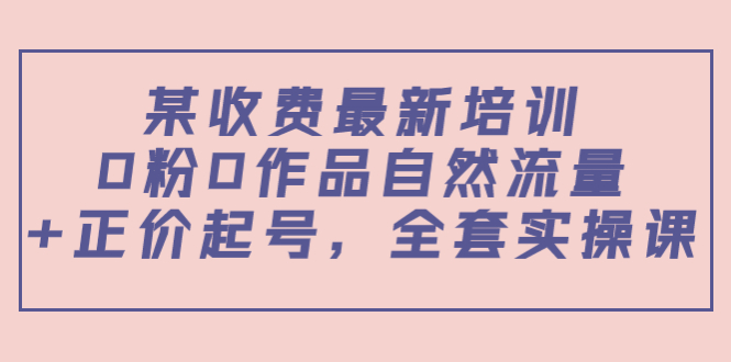 某最新收费培训内容：0粉0作品自然流量+正价起号，全套实操课-大兵轻创资源库