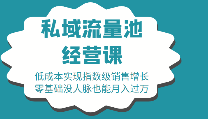 16堂私域流量池经营课：低成本实现指数级销售增长，零基础没人脉也能月入过万-大兵轻创资源库