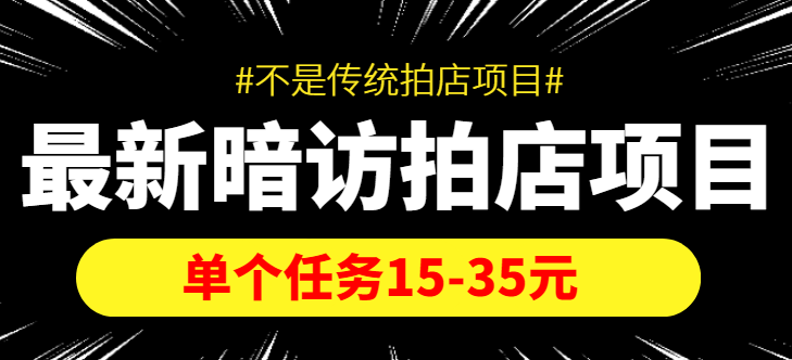 最新暗访拍店信息差项目，单个任务15-35元（不是传统拍店项目）-大兵轻创资源库