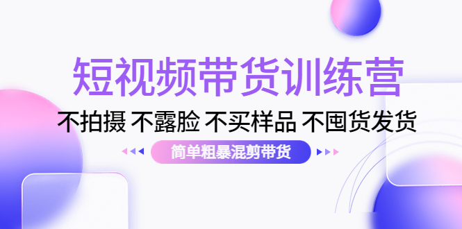 短视频带货训练营：不拍摄 不露脸 不买样品 不囤货发货 简单粗暴混剪带货（第三期）-大兵轻创资源库