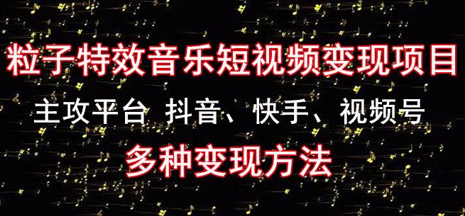 黄岛主《粒子特效音乐短视频变现项目》主攻平台抖音、快手、视频号多种变现方法-大兵轻创资源库