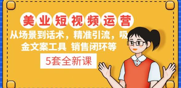 5套·美业短视频运营课从场景到话术·精准引流·吸金文案工具·销售闭环等-大兵轻创资源库