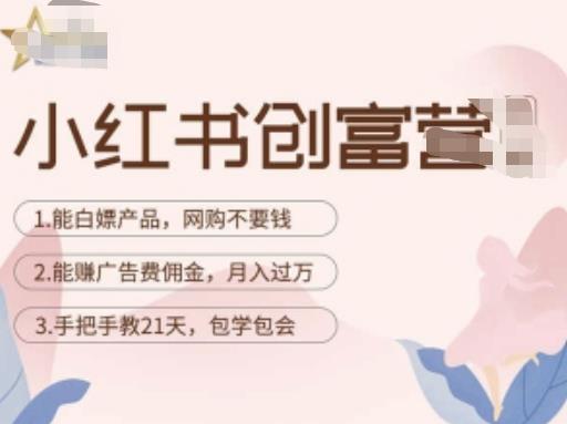 小红书创富营-教小红书带货，陪跑21天，教你赚广告费佣金，月入过万-大兵轻创资源库