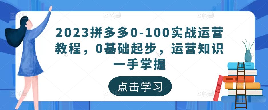 2023拼多多0-100实战运营教程，0基础起步，运营知识一手掌握-大兵轻创资源库