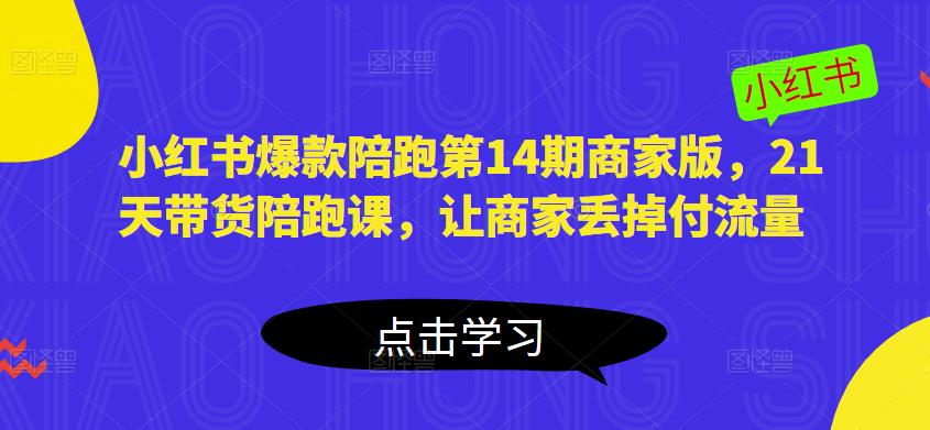 小红书爆款陪跑第14期商家版，21天带货陪跑课，让商家丢掉付流量-大兵轻创资源库