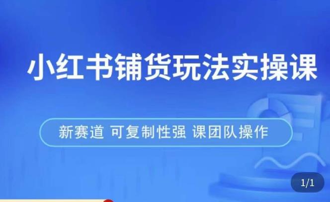 小红书铺货玩法实操课，流量大，竞争小，非常好做，新赛道，可复制性强，可团队操作-大兵轻创资源库