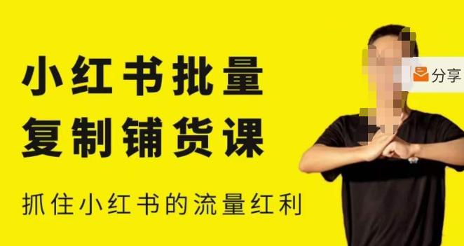张宾·小红书批量复制铺货课，小红书0-1快速起号变现玩法，抓住小红书的流量红利（更新2023年3月）-大兵轻创资源库