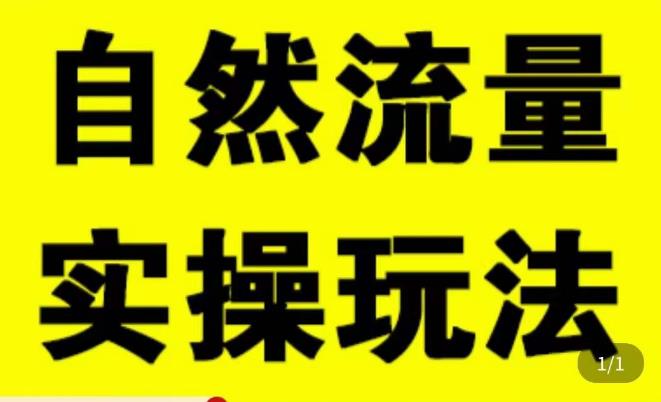 拼多多自然流量天花板，拼多多自然流的实操玩法，自然流量是怎么来的，如何开车带来自然流等知识-大兵轻创资源库