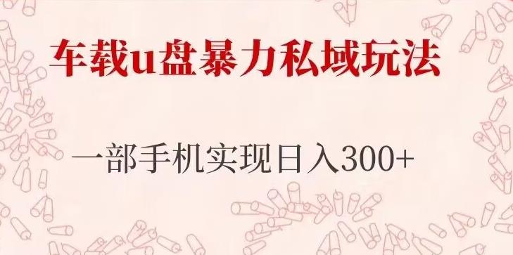 车载u盘暴力私域玩法，长期项目，仅需一部手机实现日入300+-大兵轻创资源库