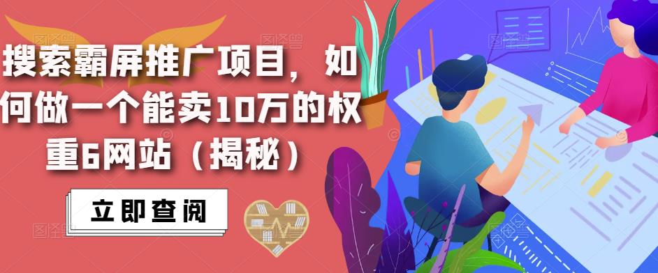 搜索霸屏推广项目，如何做一个能卖10万的权重6网站（揭秘）-大兵轻创资源库