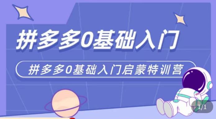 六一电商·拼多多运营0-1实操特训营，拼多多从基础到进阶的可实操玩法-大兵轻创资源库