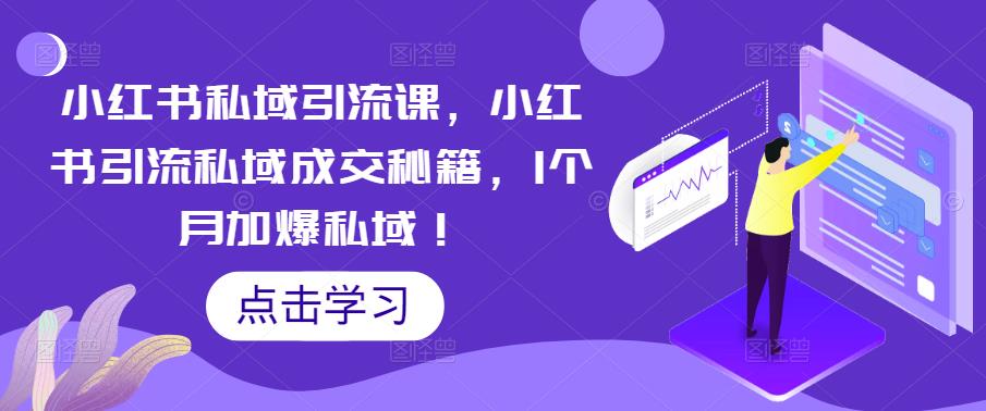 小红书私域引流课，小红书引流私域成交秘籍，1个月加爆私域！-大兵轻创资源库