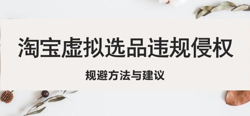 淘宝虚拟违规侵权规避方法与建议，6个部分详细讲解，做虚拟资源必看-大兵轻创资源库