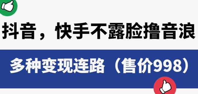 抖音快手不露脸撸音浪项目，多种变现连路（售价998）-大兵轻创资源库