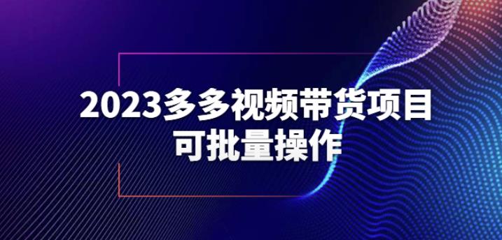 2023多多视频带货项目，可批量操作【保姆级教学】【揭秘】-大兵轻创资源库