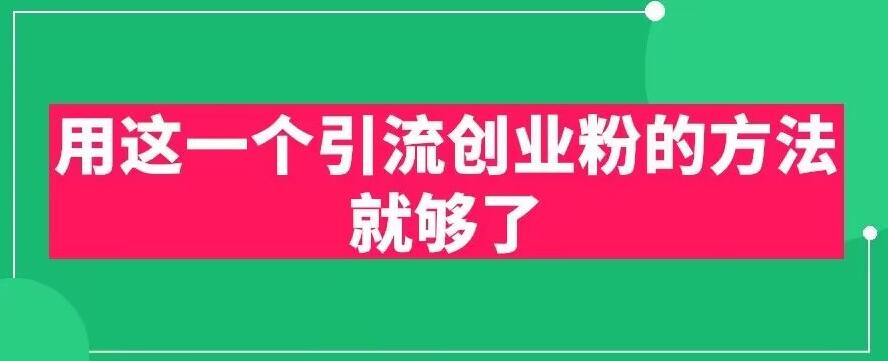 用这一个引流创业粉的方法就够了，PPT短视频引流创业粉【揭秘】-大兵轻创资源库