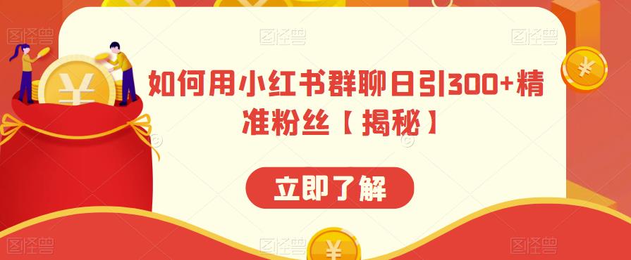 如何用小红书群聊日引300+精准粉丝【揭秘】-大兵轻创资源库