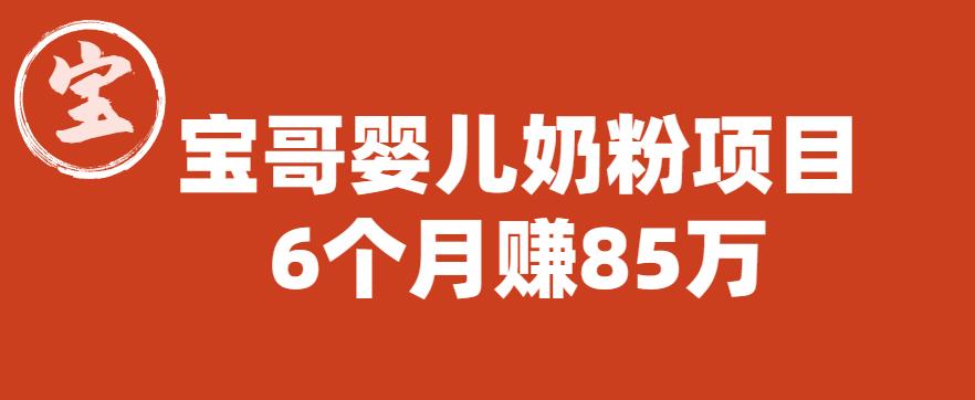 宝哥婴儿奶粉项目，6个月赚85w【图文非视频】【揭秘】-大兵轻创资源库