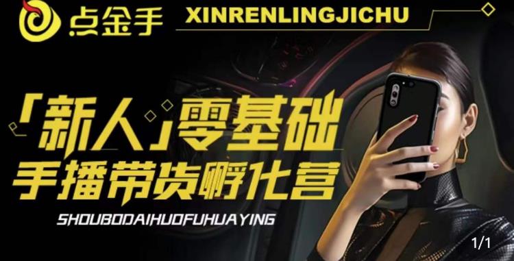2023点金手·新人零基础手播带货孵化营：账号运营篇+主播话术篇+数据流量篇等-大兵轻创资源库