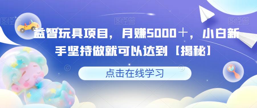 益智玩具项目，月赚5000＋，小白新手坚持做就可以达到【揭秘】-大兵轻创资源库