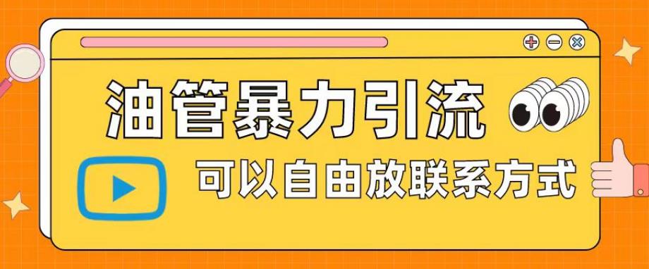 油管暴力引流，可以自由放联系方式【揭秘】-大兵轻创资源库