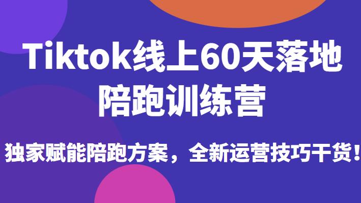 Tiktok线上60天落地陪跑训练营，独家赋能陪跑方案，全新运营技巧干货-大兵轻创资源库