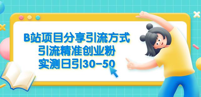 B站项目分享引流方式，引流精准创业粉，实测日引30-50【揭秘】-大兵轻创资源库