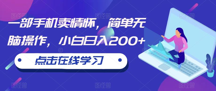 一部手机卖情怀，简单无脑操作，小白日入200+【揭秘】-大兵轻创资源库