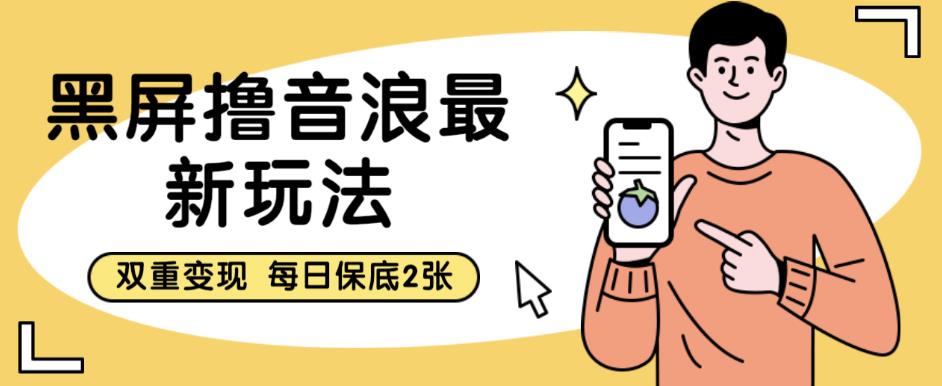 黑屏撸音浪最新玩法，双重变现，每日保底2张【揭秘】-大兵轻创资源库